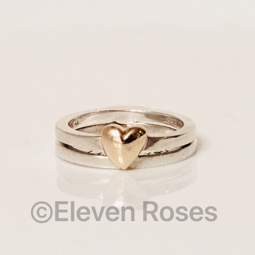 Unique Sterling & 14k Gold Hinged I Love You Ring - Picture 8 of 8